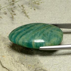 Amazonita verde escuro Natural 23,92ct, Formato de pêra, Opaco