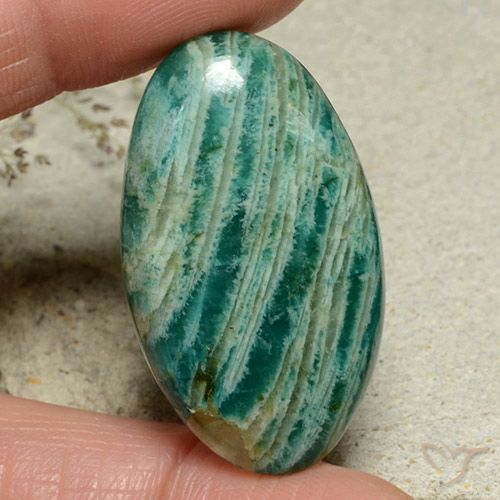 35.34ct Natural Verde médio Amazonita, oval, Opaco