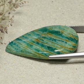 Amazonita Azul verde Natural 34.74ct, Formato de pêra, Opaco