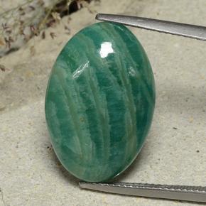 Amazonita verde natural 14,49ct, corte oval, opaco