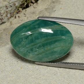 Amazonita verde natural 14,49ct, corte oval, opaco