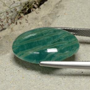 Amazonita verde natural 14,49ct, corte oval, opaco