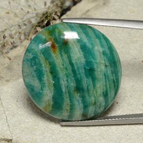 Amazonita verde natural 26,47ct, corte redondo, opaco