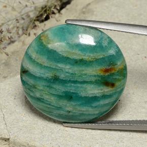 Amazonita verde natural 26,47ct, corte redondo, opaco