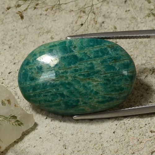 Amazonita Azul verde Natural 36.09ct, oval, Opaco