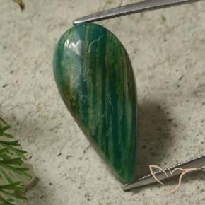 Amazonita verde natural 17,59ct, formato de pêra, opaco