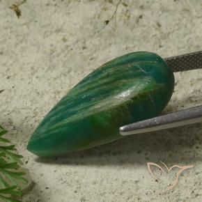 Amazonita verde natural 17,59ct, formato de pêra, opaco