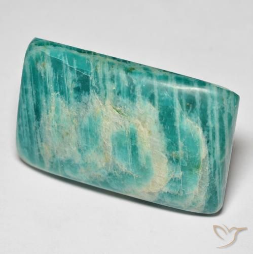 Amazonita verde natural 40,94ct, baguete, opaco