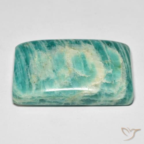 Amazonita verde natural 40,94ct, baguete, opaco