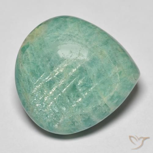 Amazonita Verde azulado Natural 16.97ct, Formato de pêra, Opaco