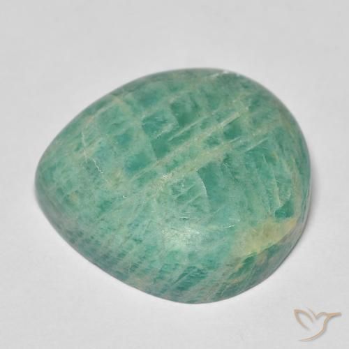 Amazonita Verde azulado Natural 16.97ct, Formato de pêra, Opaco