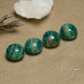 Pedras preciosas de Amazonita Verde médio natural de 8.97 ct, Redondo, Opaco