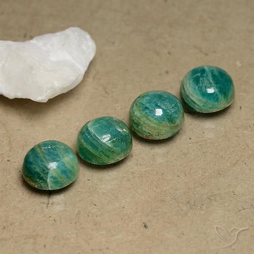 Pedras preciosas de Amazonita verde pinho natural de 9.13 ct, Redondo, Opaco