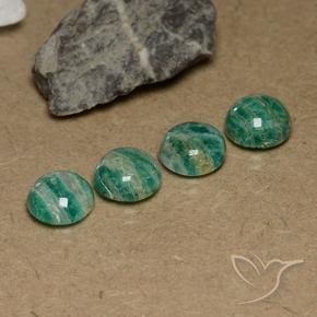 Pedras preciosas de Amazonita verde pinho natural de 9.77 ct, Redondo, Opaco