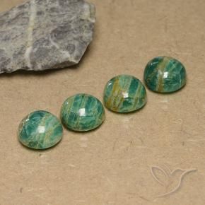 Pedras preciosas de Amazonita verde pinho natural de 11.75 ct, Redondo, Opaco
