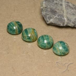 Pedras preciosas de Amazonita verde pinho natural de 11.75 ct, Redondo, Opaco