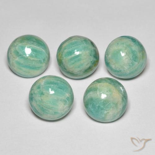Pedras preciosas de Amazonita Verde Frio natural de 14.54 ct, Redondo, Opaco