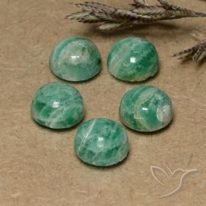 Pedras preciosas de Amazonita Verde médio natural de 7.15 ct, Redondo, Opaco