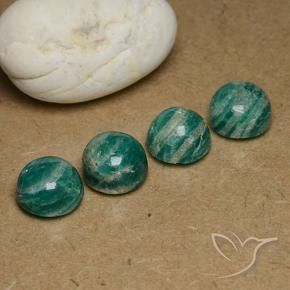 Pedras preciosas de Amazonita Verde médio-escuro natural de 19.20 ct, Redondo, Opaco