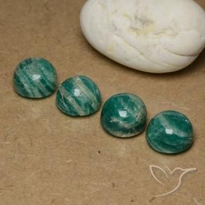 Pedras preciosas de Amazonita Verde médio-escuro natural de 19.20 ct, Redondo, Opaco
