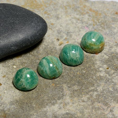 6.11ctw Natural Verde Frio Amazonita, Redondo, Opaco