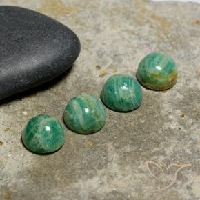 Pedras preciosas de Amazonita Verde Frio natural de 6.11 ct, Redondo, Opaco