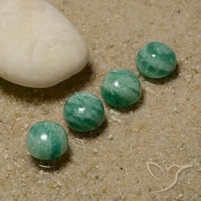Pedras preciosas de Amazonita Verde Frio natural de 5.82 ct, Redondo, Opaco