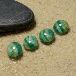 Pedras preciosas de Amazonita Verde médio-escuro natural de 5.75 ct, Redondo, Opaco