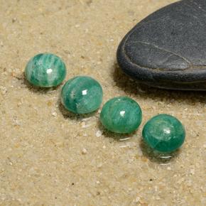 Pedras preciosas de amazonita verde natural de 4,61 ct, corte redondo, opaco
