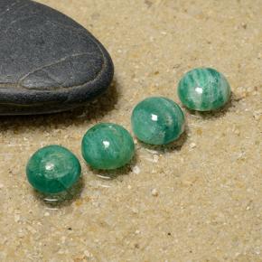 Pedras preciosas de amazonita verde natural de 4,61 ct, corte redondo, opaco