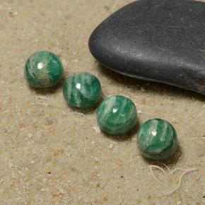 Pedras preciosas de Amazonita Verde médio natural de 6.72 ct, Redondo, Opaco