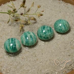 Pedras preciosas de Amazonita Verde Frio natural de 14.90 ct, Redondo, Opaco