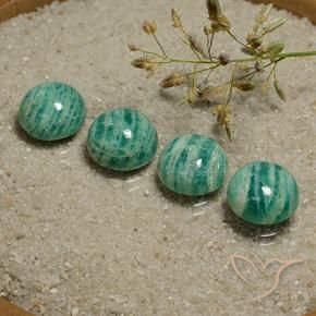 Pedras preciosas de Amazonita Verde Frio natural de 14.90 ct, Redondo, Opaco