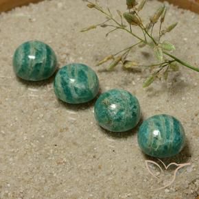 Pedras preciosas de Amazonita verde pinho natural de 17.73 ct, Redondo, Opaco