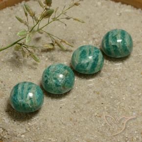 Pedras preciosas de Amazonita verde pinho natural de 17.73 ct, Redondo, Opaco