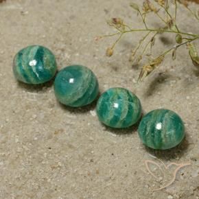 Pedras preciosas de Amazonita Verde médio natural de 12.60 ct, Redondo, Opaco