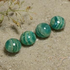 Pedras preciosas de Amazonita Verde médio natural de 12.60 ct, Redondo, Opaco