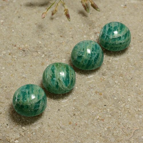 Pedras preciosas de amazonita verde natural de 14,24 ct, corte redondo, opaco