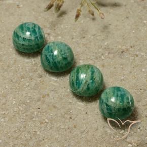 Pedras preciosas de amazonita verde natural de 14,24 ct, corte redondo, opaco