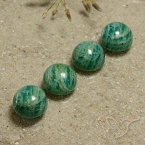Pedras preciosas de amazonita verde natural de 14,24 ct, corte redondo, opaco