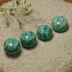 Pedras preciosas de Amazonita Verde médio natural de 21.00 ct, Redondo, Opaco