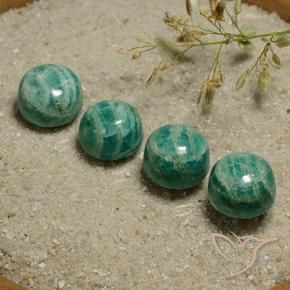 Pedras preciosas de Amazonita Verde médio natural de 21.00 ct, Redondo, Opaco