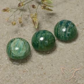 Pedras preciosas de Amazonita Verde Pinho Frio natural de 12.02 ct, Redondo, Opaco