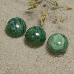 Pedras preciosas de Amazonita Verde Pinho Frio natural de 12.02 ct, Redondo, Opaco