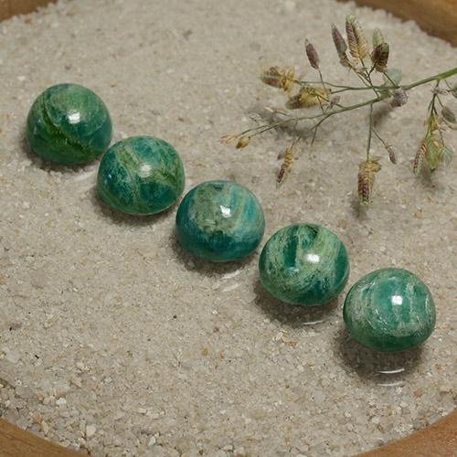 Pedras preciosas de Amazonita verde pinho natural de 15.78 ct, Corte Redondo, Opaco