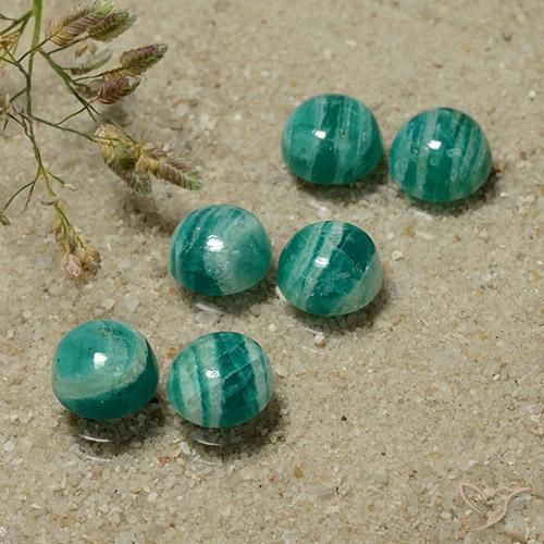 Pedras preciosas de Amazonita Verde Frio natural de 8.38 ct, Redondo, Opaco
