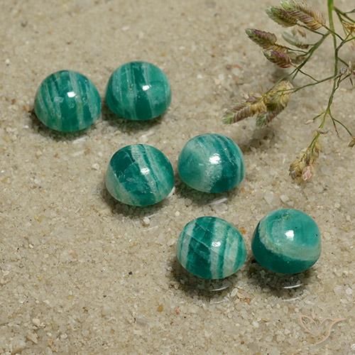 Pedras preciosas de Amazonita Verde Frio natural de 8.38 ct, Redondo, Opaco