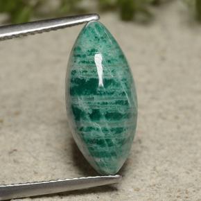 Amazonita verde natural 5,68ct, marquise, opaco