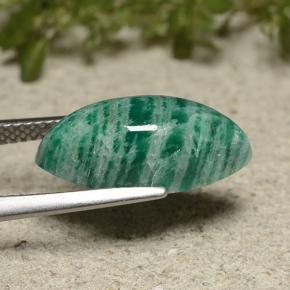 Amazonita verde natural 5,68ct, marquise, opaco