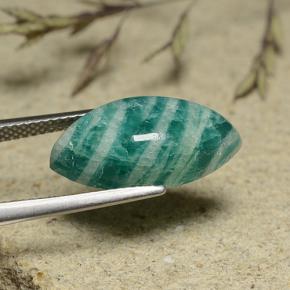 Amazonita azul-verde natural 7,09ct, marquise, opaco